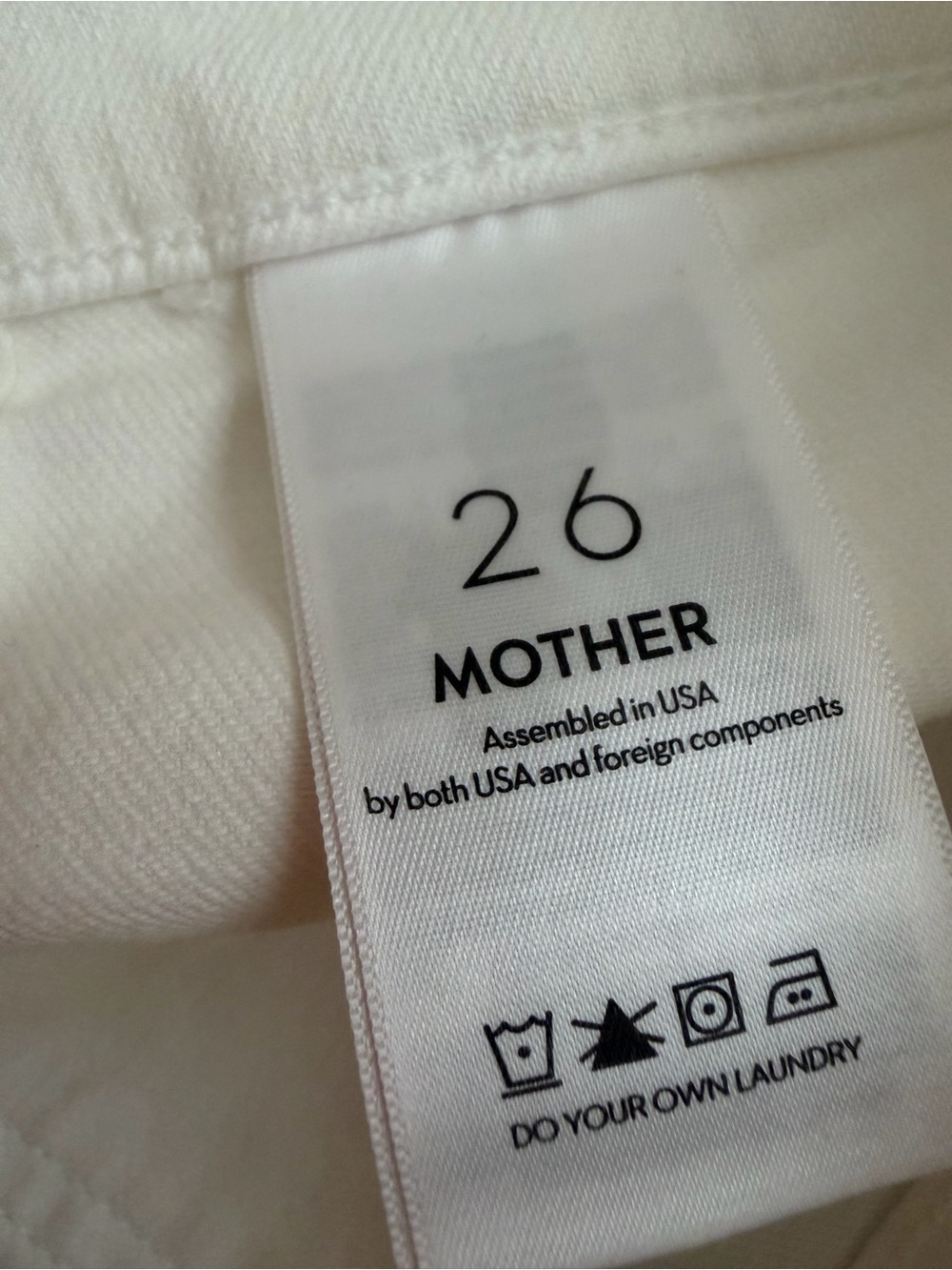 MOTHER denim undercover sneak white jeans wide leg